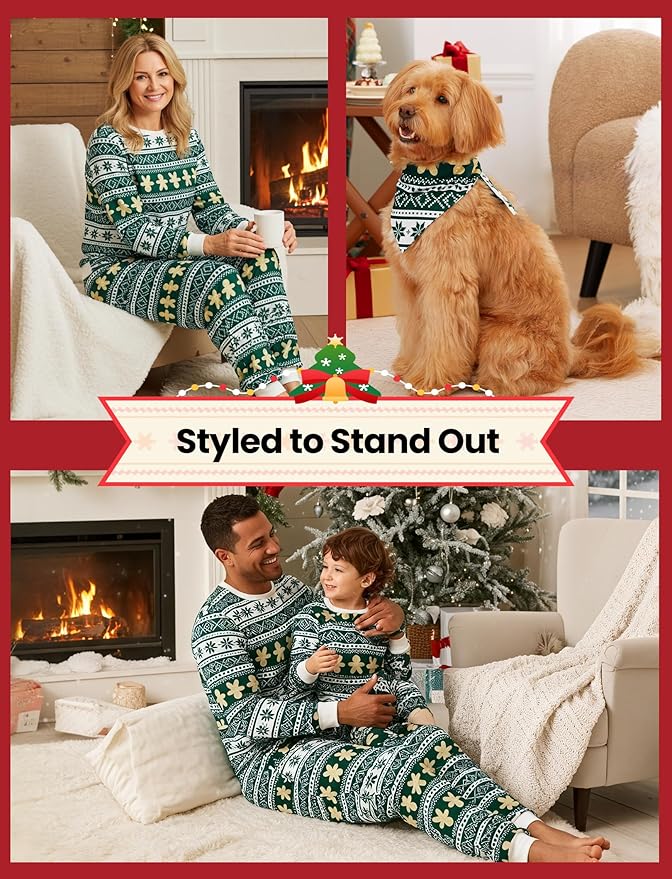 PATPAT Christmas Family Matching Pajama Sets Includes Christmas Socks - Perfect for Family Photos & Holiday Celebrations