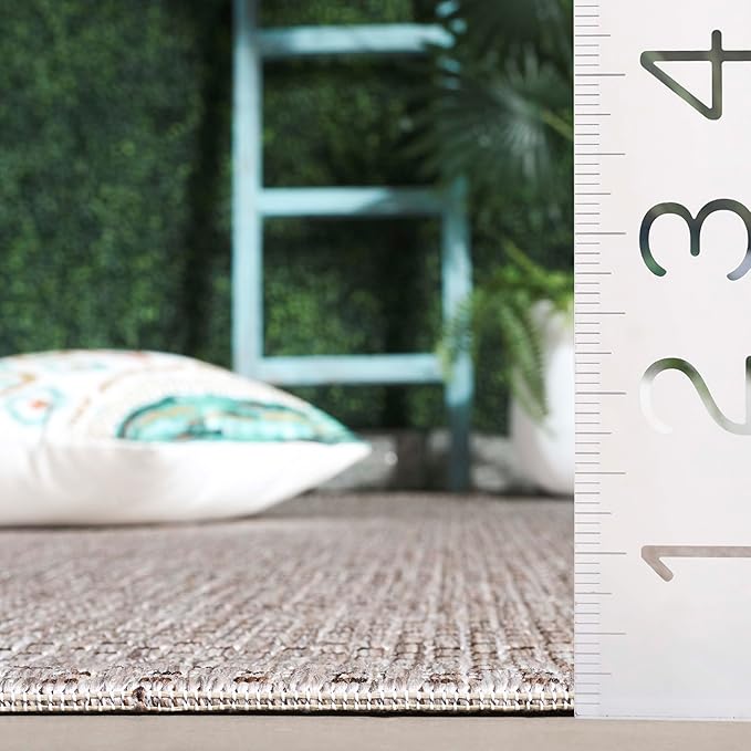 SAFAVIEH Washable Rug Outdoor Courtyard Collection - 2'3" x 18' Runner, Beige & Brown, Non-Shedding & Easy Cleaning, Ideal for Patio, Entryway, Mudroom, Hallway, Kitchen (CY8521-36312)