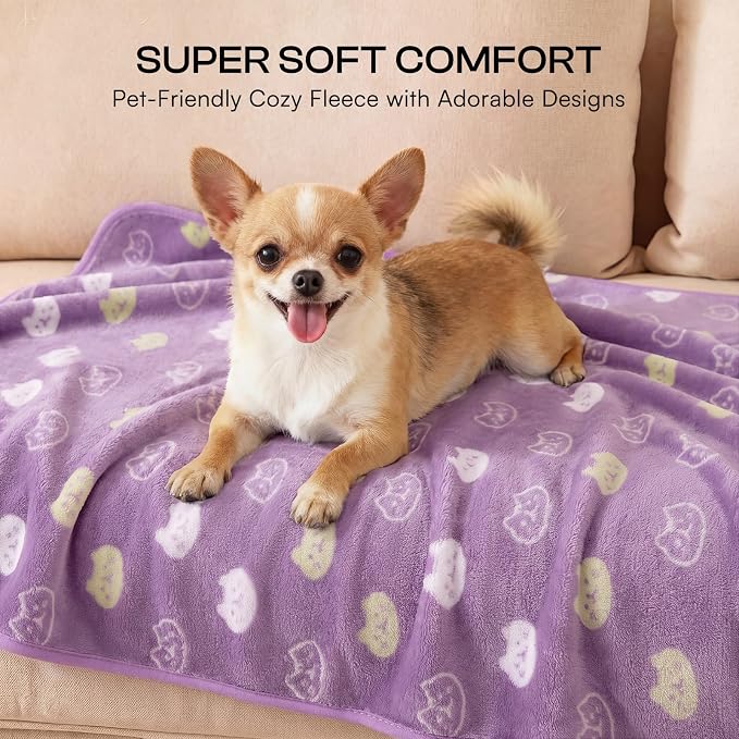 Luciphia 3 Pack Cute Cat Blankets Cozy Small Throw for Pet Puppy,30"x20" | Fuzzy Flannel Small Pet Blanket Washable, Cute Cat Print for Crate Car Bed. Puppy Essential,Cat Stuff Gifts,Medium