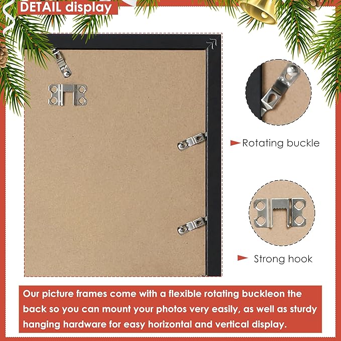 16x38 Collage Picture Frame 4x6 Collage Frame Displays twenty 4x6 inch Photos Available Horizontal Wall Mounting Display and Vertical Black