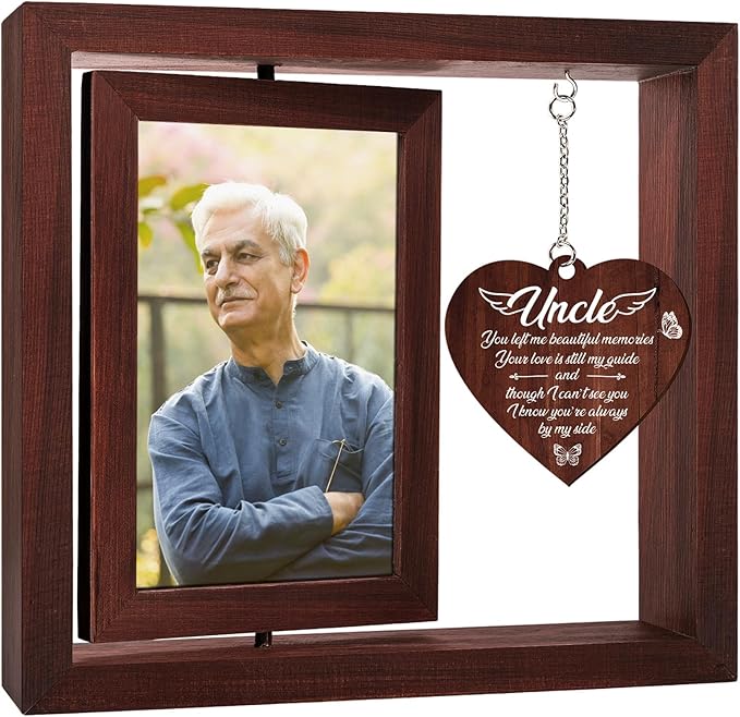 Vetbuosa Memorial Gifts for Loss of Uncle Picture Frame, Sympathy Bereavement Remembrance Funeral Condolence Gift, Fits 4x6 In Photo