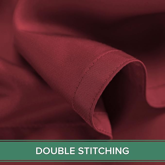 King Sheets by Pure Bamboo, Genuine 100% Organic Viscose Derived from Bamboo Bed Sheet Set, Luxuriously Soft & Cooling, Double Stitching, Lifetime Quality Promise (King, Merlot)