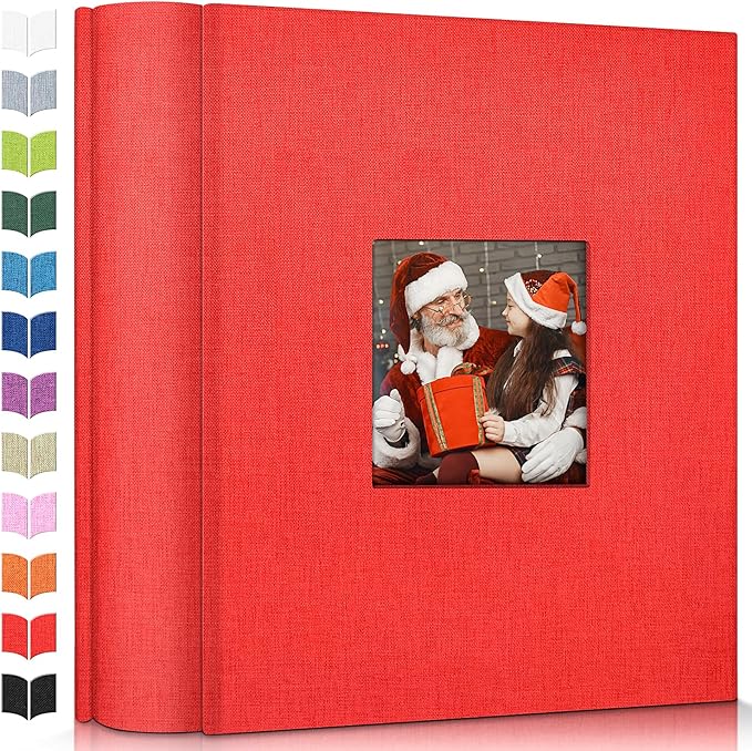 Photo Album 4x6 with 1000 Pockets,Slip-in Picture Albums,Linen Cover Memory Book with Front Window,White Page Vertical Photo Book for Wedding,Family,Anniversare,Baby,Vacation