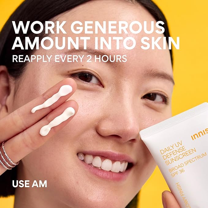 Innisfree Daily UV Defense SPF 36 – Korean Face Sunscreen, Invisible Finish, Broad Spectrum, No White Cast, Lightweight, Hydrating (Pack of 2)