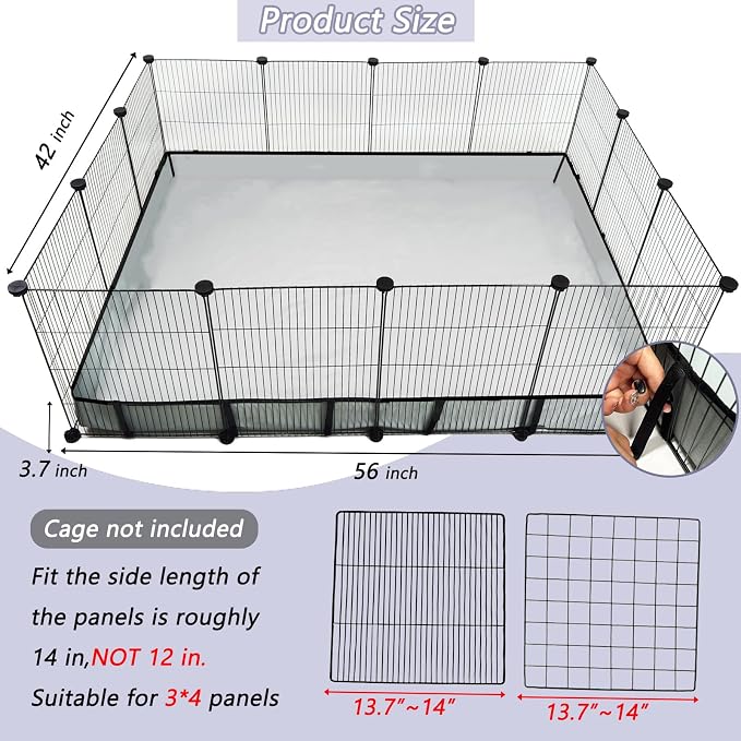Guinea Pig Cage Liner Tarp Bottom Waterproof and Washable Base Also for Rabbits, Bunny, Chinchesillas, Hedgehog, Ferrets and Other Small Animals(42x56 inches)