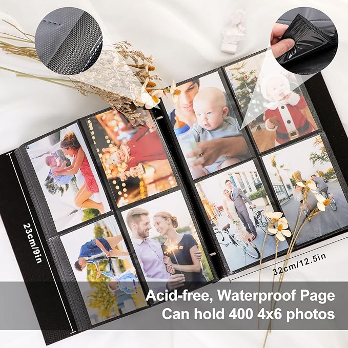 Ywlake Photo Album 4x6 1000 Vertical Pockets, Extra Large Capacity Linen Cover Picture Albums Holds 1000 Vertical Photos Only Beige