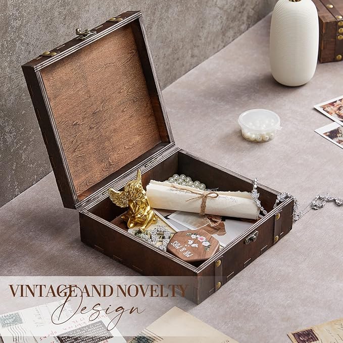 AW BRIDAL Personalized Keepsake Boxes Wood Storage Box Memorial Gift Box Wedding Gifts for Couples Engagement Bride Gifts for Her//DK2201CPP61//