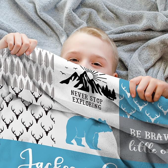 Ships Next Day- Custom Blanket with Name, Personalized Kids Throw Blankets, Teen Girl Gifts Trendy Stuff, Christmas Birthday Gifts for Boys Girls