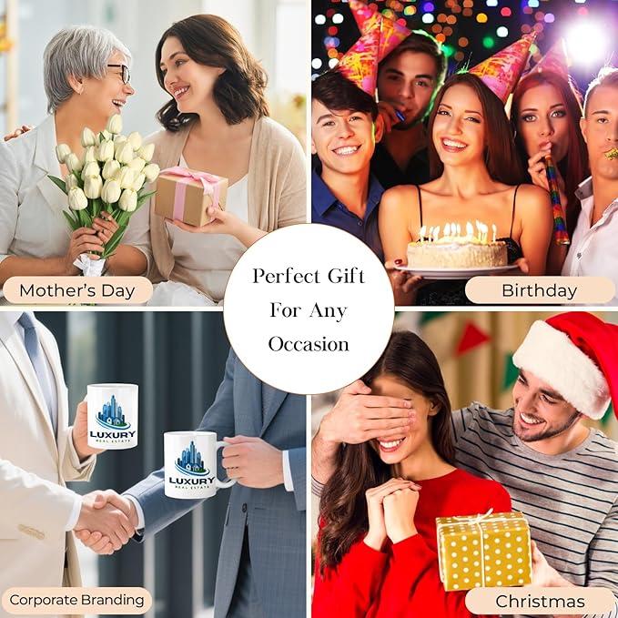 Custom Coffee Mug with Logo Text Photo Personalized Ceramic Mug 11oz Coffee Mug, Customized Gift for Men & Women Birthday Wedding Anniversary Halloween Christmas