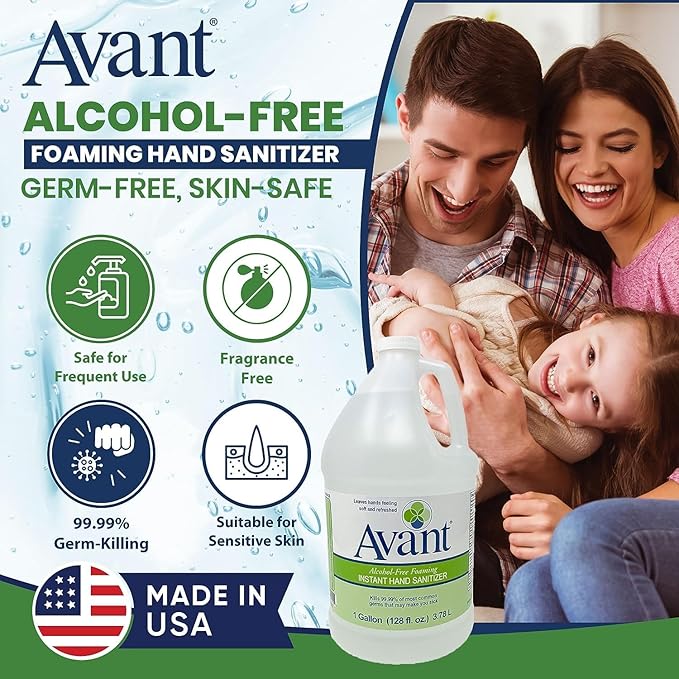 Avant® Alcohol-Free Foaming Hand Sanitizer, 1 Gallon Case of 4 bulk refill