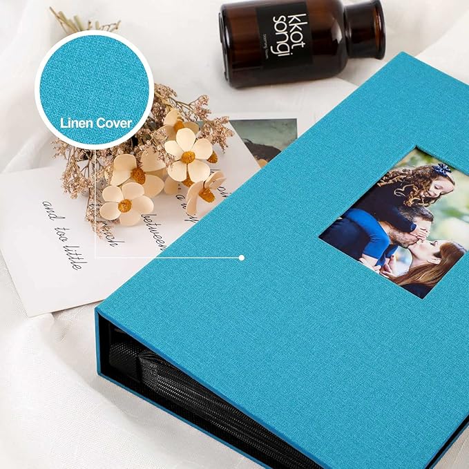 Ywlake Photo Album 4x6 300 Pockets, Linen Photo Albums Holds 300 Horizontal Pictures Only Teal