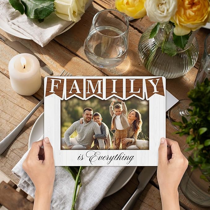 SIXEIGHT Family Definition Picture Frame Family Is Everything Wooden Photo Frame Natural Wood Picture Frame for Families Dad Mom Grandparents Father from son Desk Decor 4x6 Photo Frame-A20