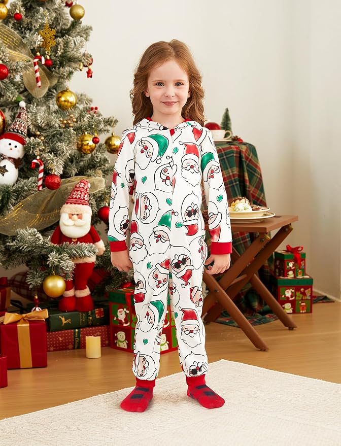 PATPAT Matching Family Christmas Onesie Pajamas – Holiday Hooded Jumpsuit Sleepwear PJs Couples Xmas Loungewear with Socks
