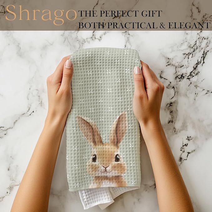 Cute Bunny Bathroom Hand Towels, Kids Bathroom Decor, Rabbit Lovers Gifts, Forest Bunny Nursery Decorative Hand Towels for Kids Bath Room Washroom Toilet, 16x24 Inch