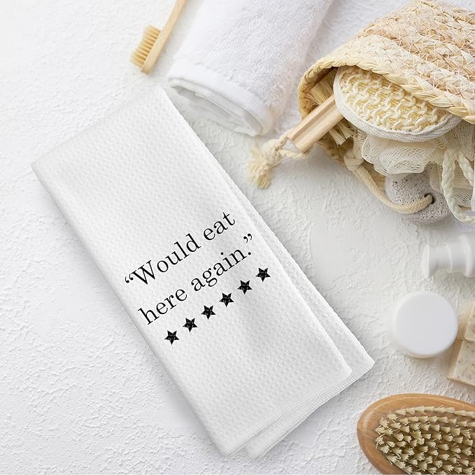 Funny Kitchen Towels Decor, Hostess Gift Hand Towel 16x24 Inches, Funny Dish Towels with Sayings Decorative Absorbent Dishcloths Tea Towels for Kitchen Decor