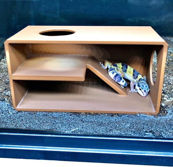 Reptile Amphibian Cave Against Glass Viewing Hide | Dig Box Enclosure Reptile Habitat Tank Enrichment | Snake Leopard Gecko Decoration Accessories Supplies Toys Ornaments