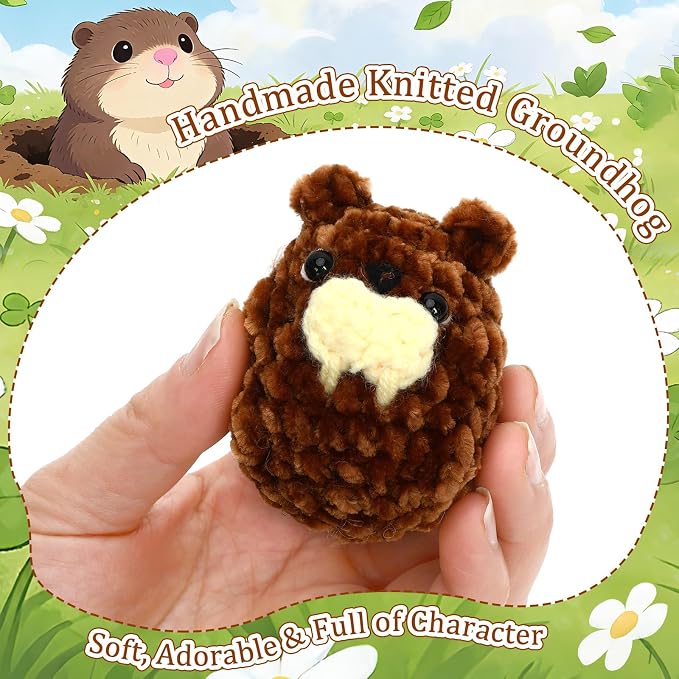 Little Pocket Groundhog Cute Collectible Gift Groundhog Day Decor | Cute mini groundhog in a pocket tin, a collectible desk gift inspired by Groundhog Day for friends and coworkers