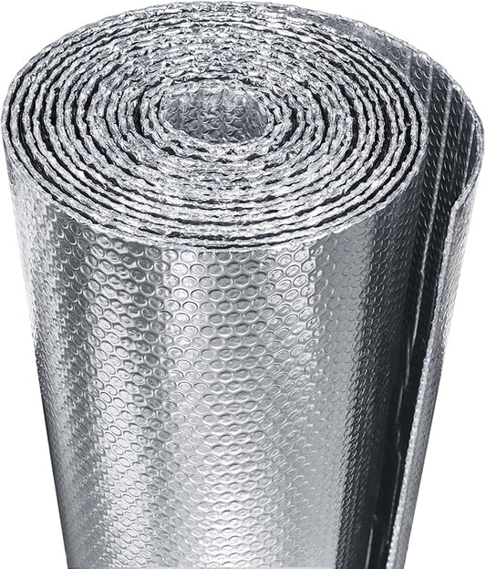 Window Insulation for Summer Heat,Bubble Reflective Insulation Roll 16" x 10 FT, Reflective Window Film Heat Blocker, Garage Insulation, RV Window Insulation.