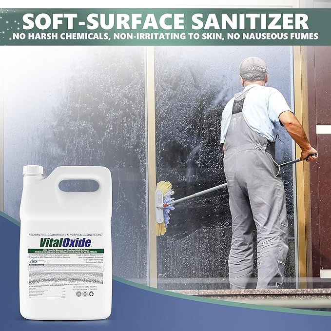 Vital Oxide Disinfectant, Deodorizer, Cleaner, Food-Contact Sanitizer, Virucide – (EPA registration #82972-1) – Kills Mold & Mildew, Eliminates Odors-2 Gallons