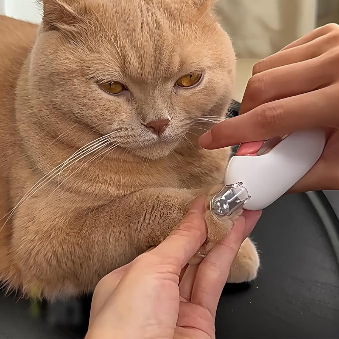 Adjustable Cat Nail Clipper to Avoid Excessive Cutting, Cat Nail Trimmer with Nail File, Pet Nail Clippers for Kitten Bunny Guinea Pig Rabbit Ferret (Pink)