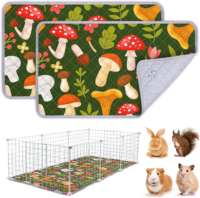 Unicorn Catcher 2 Pack Washable Guinea Pig Cage Liner, Waterproof Bedding | Reusable Absorbent Bedding For Rabbits, Hamsters, And Hedgehogs With A Leak-Proof Design To Keep Cages Dry And Clean