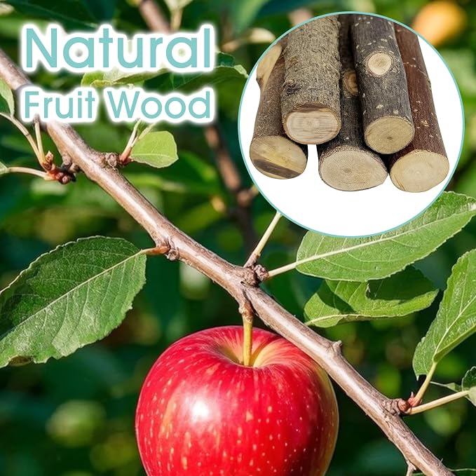 Sugar Glider Toy Natural Fruitwood Perch Stand Squirrel Hanging Wooden Climbing Pole Hamster Paw Grinding Perch Small Animal Cage Accessories for Chinchillas Rats Gerbil
