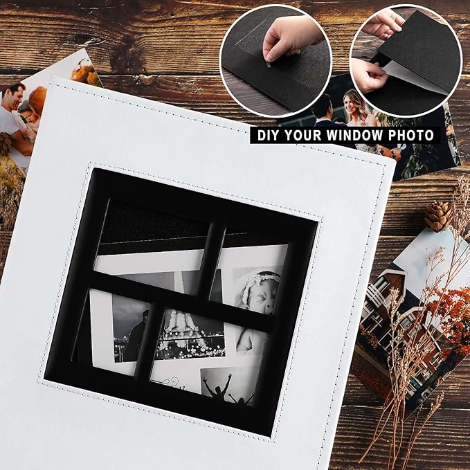Ywlake Photo Album 4x6 500 Pockets Photos, Extra Large Capacity Family Wedding Picture Albums Holds 500 Horizontal and Vertical Photos White