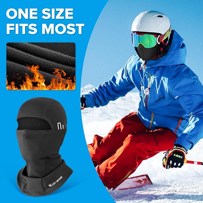 West Biking Balaclava Ski Mask Warm Face Mask for Cold Weather Lightweight Windproof Thermal Winter Scarf Face Mask Men Wome