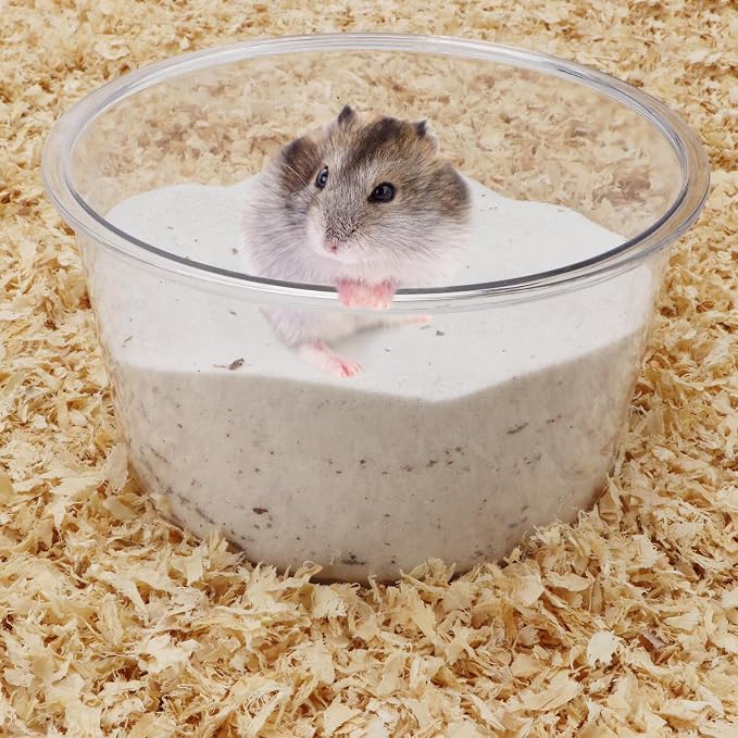 Wontee Hamster Sand Bath Sand Box Container Digging Hamster Bathroom for Hamsters Mice Syrian Hamsters Gerbils Small Animals (Circle- 6.3" x 3.5")