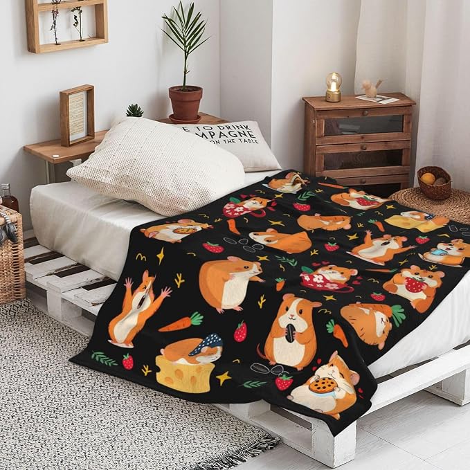 Hamster Blanket Gifts for Kid Girls,Hamsters Stuff Hamster Pets Animals Throw Blanket,Hamsters Gifts for Teens Women Boys 60"x50"