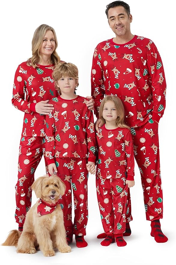 PATPAT Christmas Family Matching Pajama Sets Includes Christmas Socks - Perfect for Family Photos & Holiday Celebrations