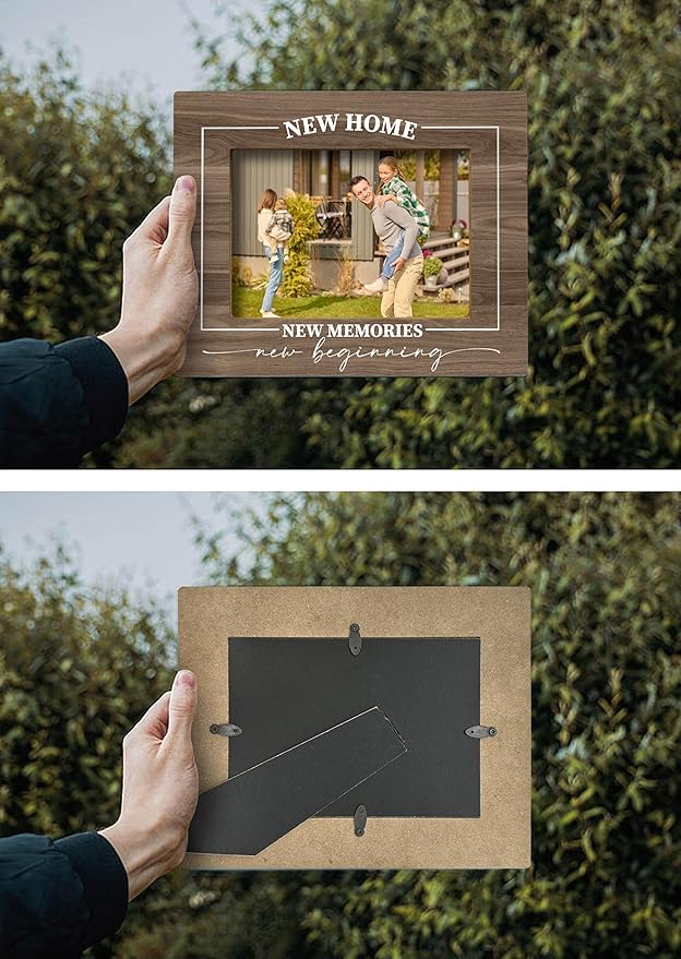 FONDCANYON New Home Memories Housewarming Picture Photo Frame, First Home Gifts (5x7 Inch Photo) (Color-4)