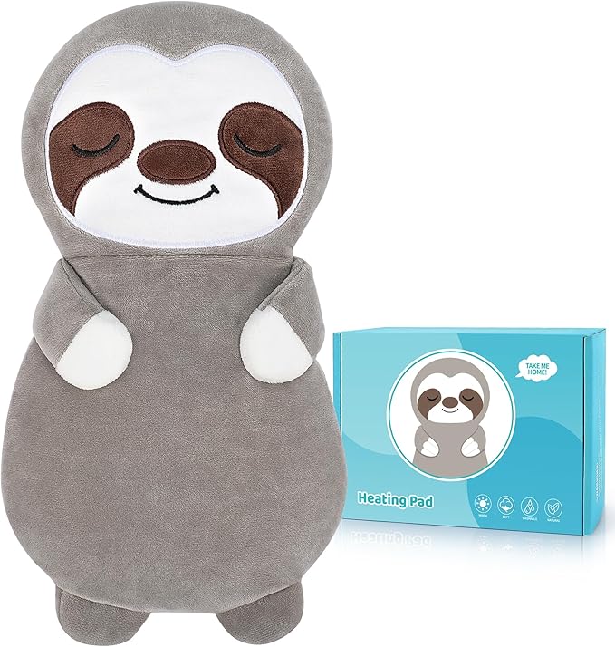 Sloth Microwave Heating Pad for Period Cramps,Microwavable Heating Pads for Pain Relief,Sloth Heating Pad for Women Mother's Day Kid Birthday,Stuffed Animal Heat Pack for Neck with Lavender Scented