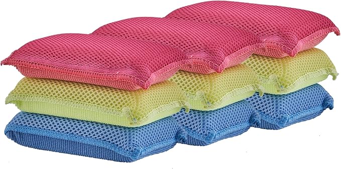 Microfiber Sponges for Dishes Kitchen Sponges Non-Scratch Sponge Dish Scrubber Heavy Duty Household Cleaning Sponges Multi-Purpose Cleaning Supplies Dish Sponge Kitchen Sponges Pack of 9