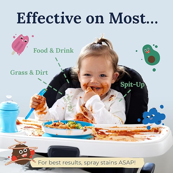 Miss Mouth’s Messy Eater Stain Treater Refill Ready Kit - 2 Pack Stain Remover Spray and 16oz Refill Pouch - Newborn & Baby Essentials - Food, Grease, Coffee Off Laundry, Underwear, Fabric