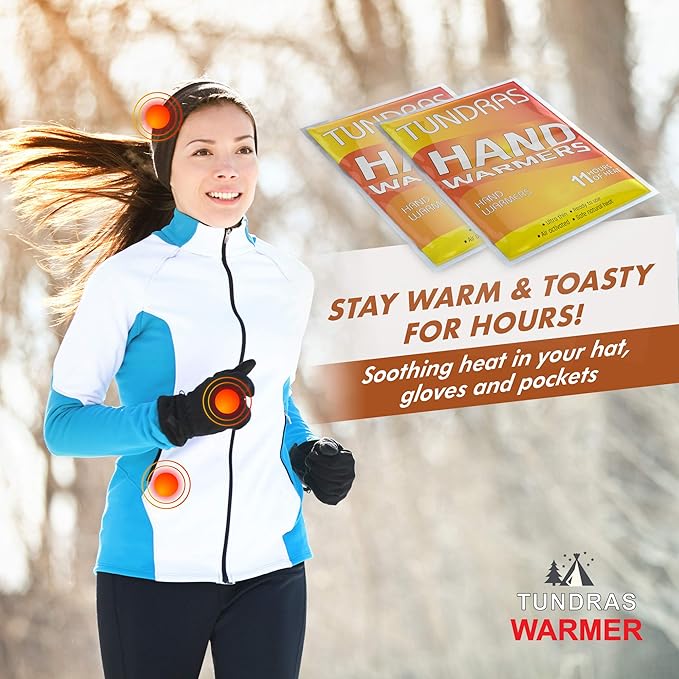 Hot Hand Warmers Heat Pack - 80 Count - 11 Hours Long Lasting Natural Safe and Odorless Single Use Air Activated Heat Packs for Hands, Toes and Body - TSA Approved