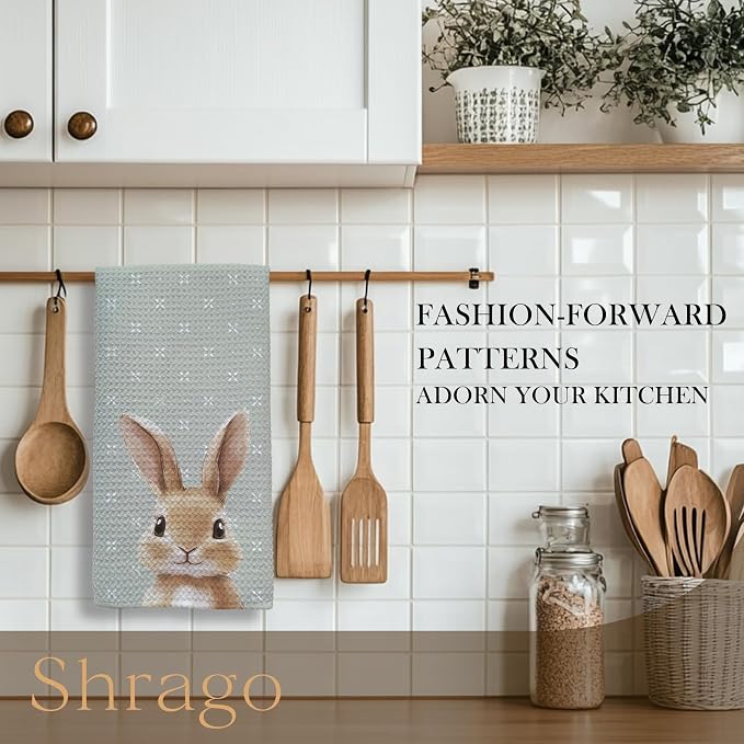 Cute Bunny Bathroom Hand Towels, Kids Bathroom Decor, Rabbit Lovers Gifts, Forest Bunny Nursery Decorative Hand Towels for Kids Bath Room Washroom Toilet, 16x24 Inch