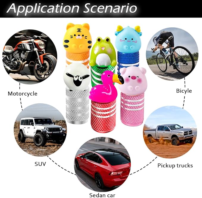 4Pack Flamingo Tire Valve Stem Caps Cute 3D Resin Animal Tire Air Caps | Cute Car Accessories Decor,Universal for Car,SUV,Bike,Motorcycle,Bicycle,Flamingo Gifts for Women Men Flamingos lover