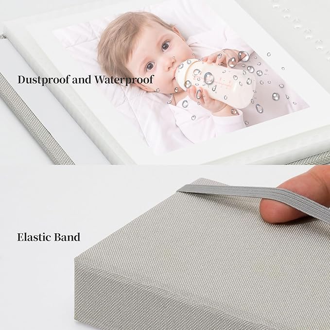 Vienrose Polaroid Photo Album Binding Cloth Photo Book for Instax Fuji 2 x3 Inch Photo Fits Fujifilm Mini 12 11 9 Snap PIC-300 52 Pockets 1 Pack, Grey