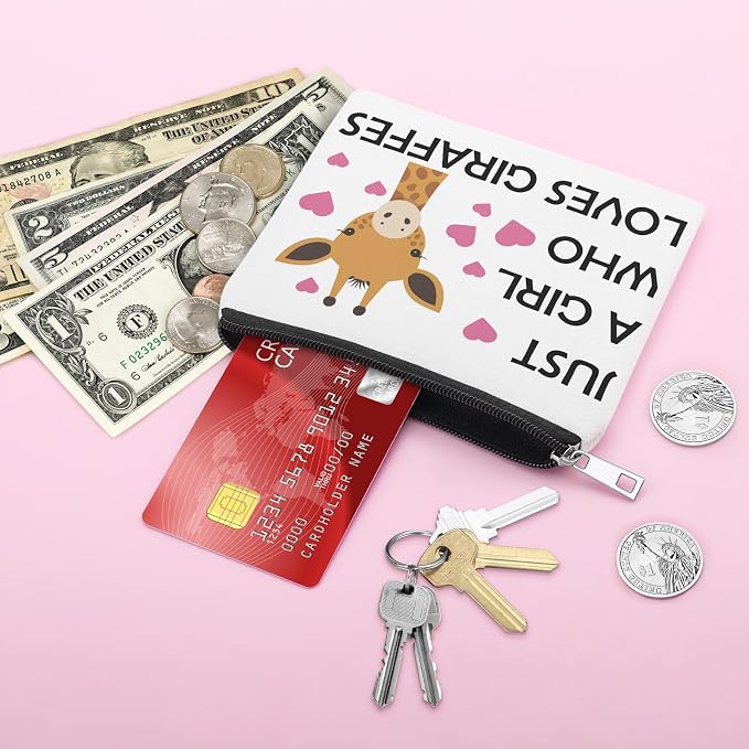 Giraffe Lovers Gift Giraffe Coin Purse for Women Giraffes Gifts Friend Daughter Sister Animal Lover Present Coin Pouch Giraffo Gift Coworker Christmas Birthday Valentines Gifts Zipper Change Pouch