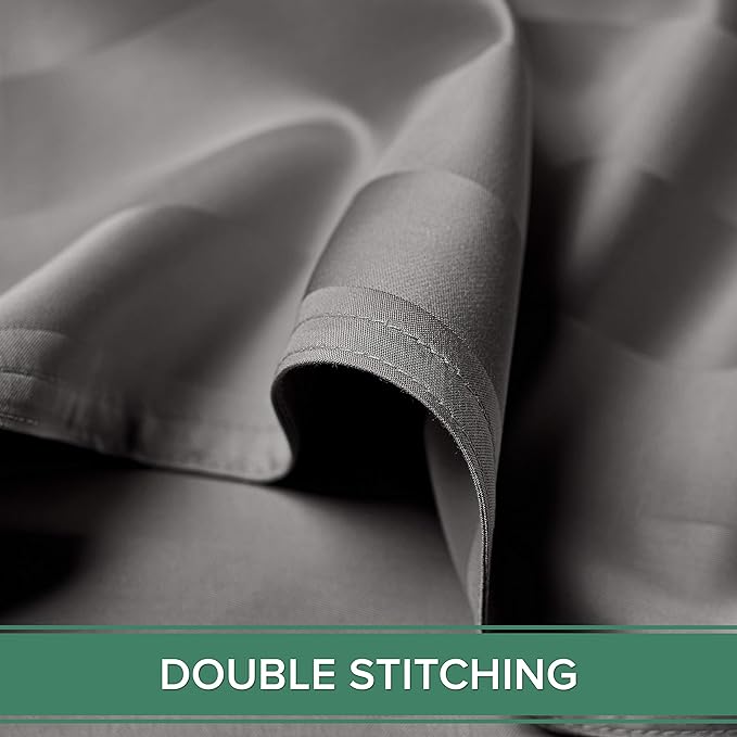 Split King Sheets by Pure Bamboo, Genuine 100% Organic Viscose Derived from Bamboo Bed Sheet Set, Soft & Cooling, Double Stitching *Not for Split Top (Split King, Jacquard Stone)