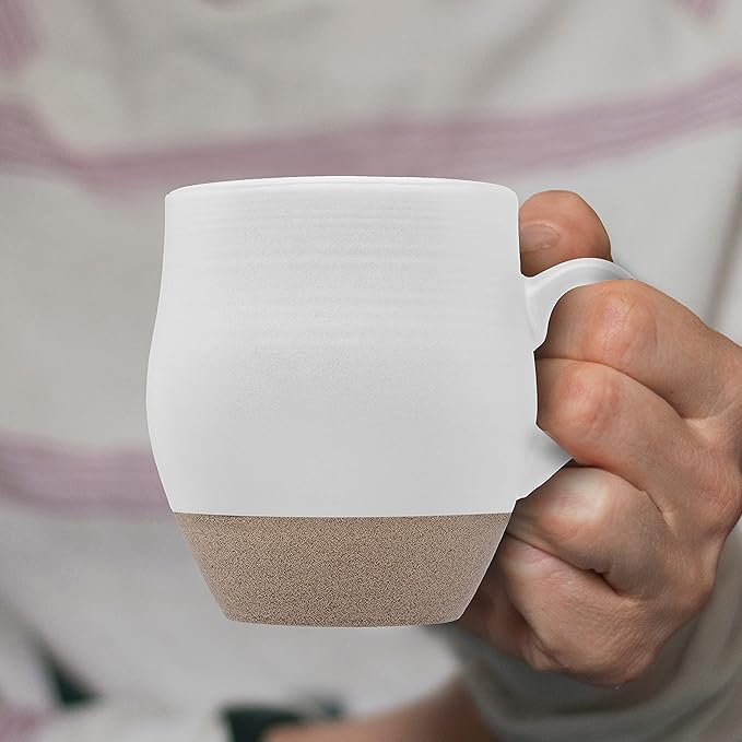 DISCOUNT PROMOS 10 Admiral Ceramic Mugs Set, 16 oz. - Stoneware, Drinkware, Coffee, C-handle - White