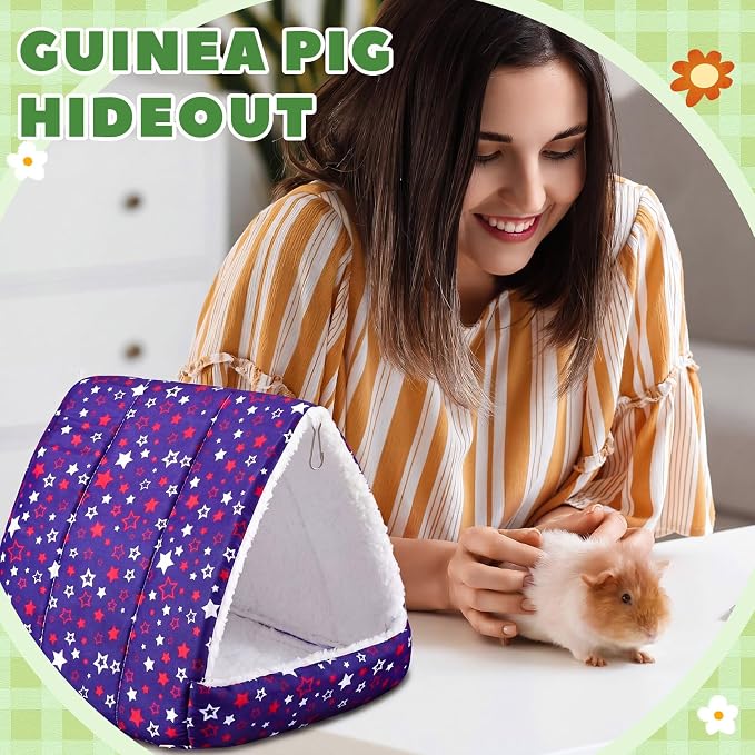 Cinnvoice Guinea Pig Hideout Bed Washable House Cage, Classic, 9.8 in | Soft Tunnel for Hamster Rabbit Bunny Chinchillas Hedgehog Mice Rat, Cozy Hideaway Habitat Accessories, Removable Cushion Pad