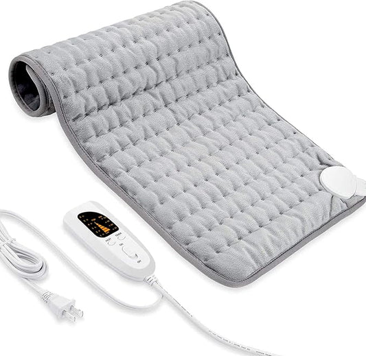 40"X20" Electric Heating pad with 6 Heat Settings, Auto Shut Off, Silver Gray Dry Electric Heating for Back Neck Knee Arms Legs Shoulder Heat Pads for Christmas Birthday Father's Day Mother's Day