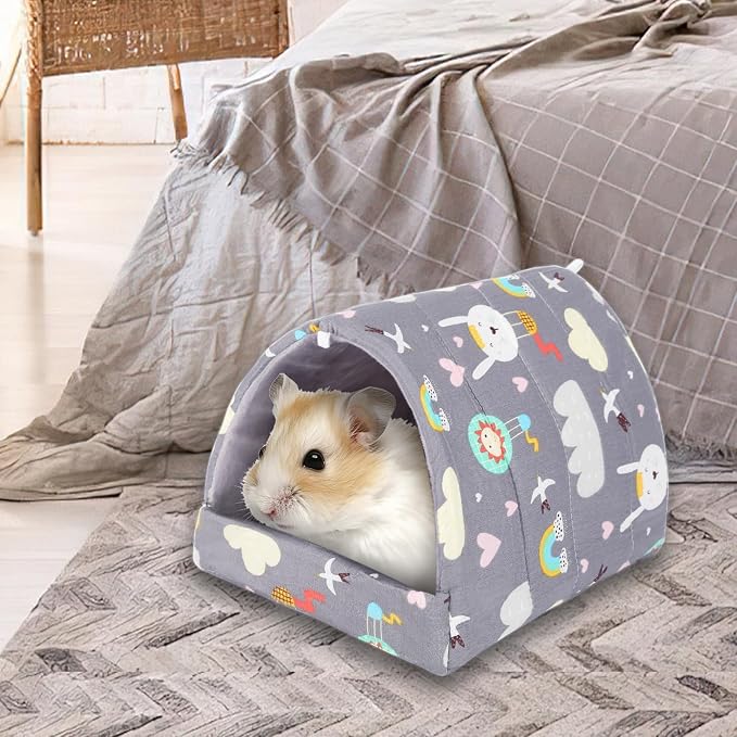 UPINS 2 Pack Guinea Pig Hideout,Guinea Pig Bed | Washable Small Animal House Cage Accessories ,for Mouse Chinchillas Hamsters Hedgehogs Ferrets Bearded Dragons and Rats