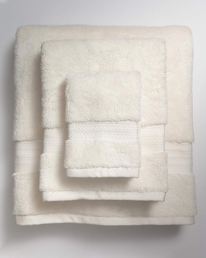 Fabdreams 100% Organic Cotton Bath Towel Set of 6 700 GSM Hotel Premium Plush Absorbent Soft Durable Skin-Friendly Spa Quality Bathroom Comfort with 2 Bath 2 Hand Towels and 2 Wash Cloths Ivory