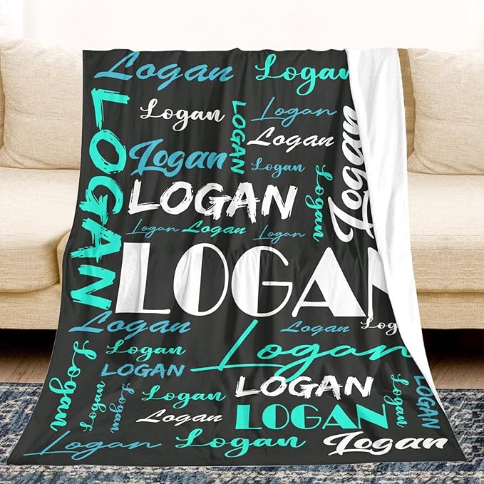 Dr.TOUGH Personalized Name Blanket Personalized Blanket for Adult Kids Flannel Customized Personalized Blankets and Throws
