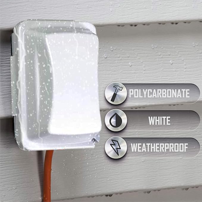 TayMac MM410W Single-Gang Horizontal/Vertical Mount Weatherproof In-Use Cover, 16 in 1, 2.75 in, White