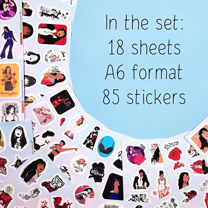 Selen_a Quintanill_a Stickers for Water Bottles - Waterproof Selenaa Stickers, Gifts for Women and Men, Gifts for Women & Men