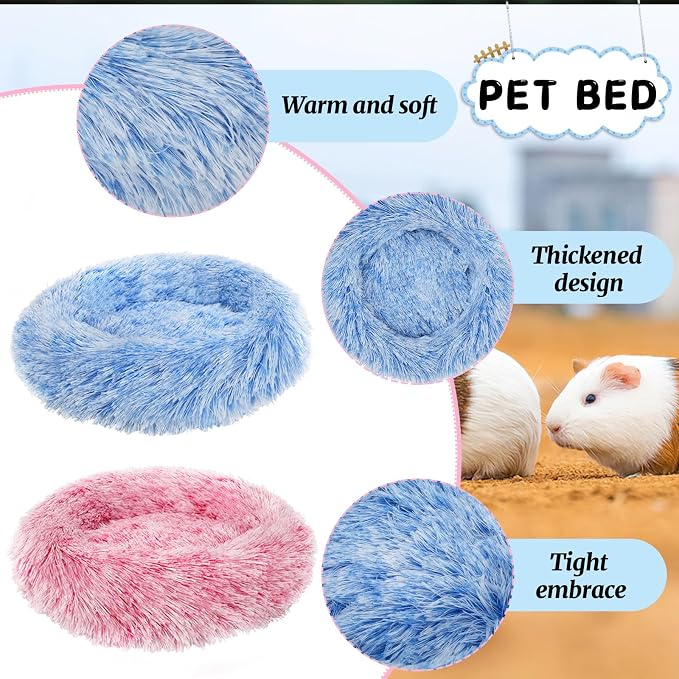 PETKNOWS 2 Pack Guinea Pig Beds Warm Winter Hamster Small Animal Bed | Thickened Plush and PP Cotton Fabric, Guinea Pig and Hamster Bed, Keeping Warm and Safe, 30cm Size with Inner Cushion